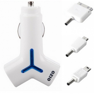 奥舒尔双USB三合一车载充电器 | iPhone iPad专用